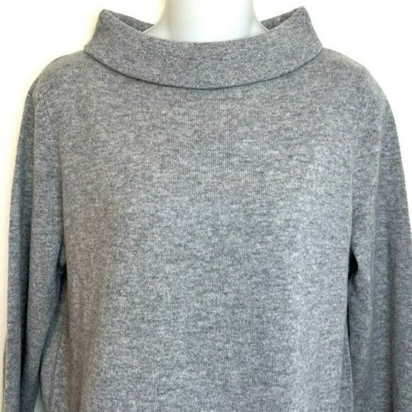 TALBOTS GRAY 100% CASHMERE MOCK NECK SWEATER SIZE MEDIUM - Picture 3 of 10